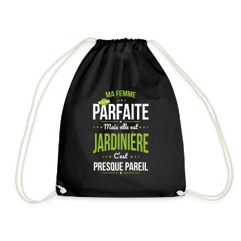 Ma femme pas parfaite mais elle est jardinière - Sac de sport léger - noir - Devant