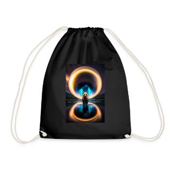 Spirit Bär geht durch ein Portal - Turnbeutel - Schwarz - Vorne