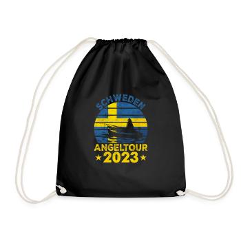 Schweden Angeltour 2023 Hecht - Turnbeutel - Schwarz - Vorne
