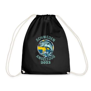 Schweden Angeltour 2023 - Turnbeutel - Schwarz - Vorne