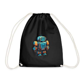 Toy Robot - Drawstring Bag - black - Front