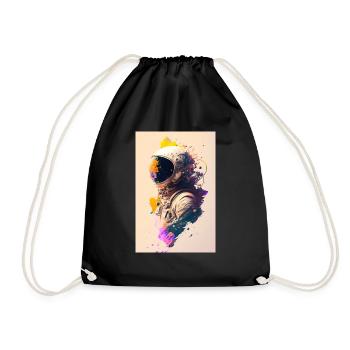 Astronaut painting ZEN - Drawstring Bag - black - Front
