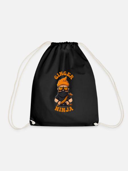 Ginger Ninja - Drawstring Bag - black