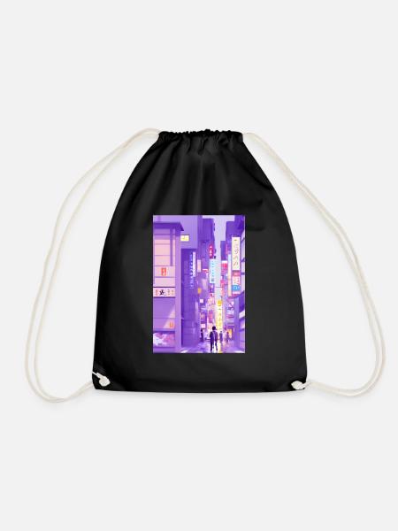 Tokyo Landscape - Drawstring Bag - black