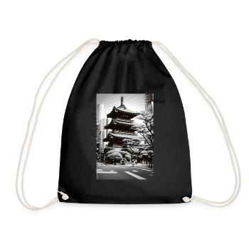 Tokio-Landschaft - Turnbeutel - Schwarz - Vorne