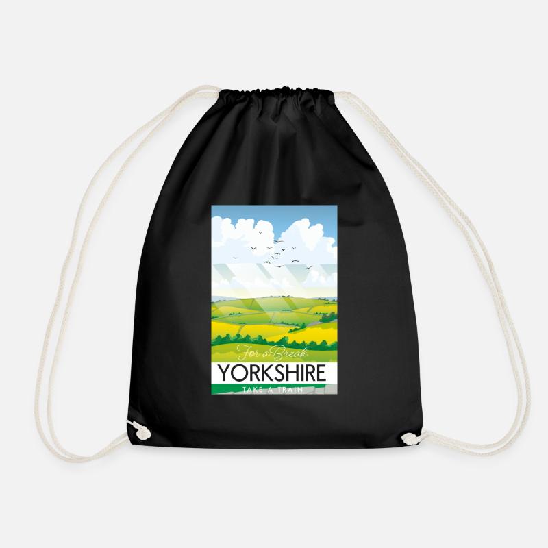Yorkshire take a break - Drawstring Bag - black