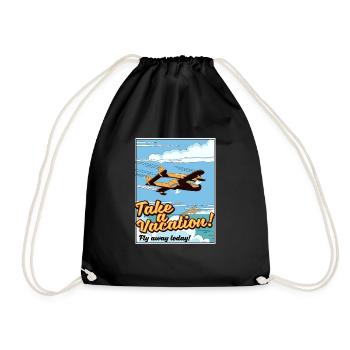 Take a Vacation! Fly away today! - Drawstring Bag - black - Front