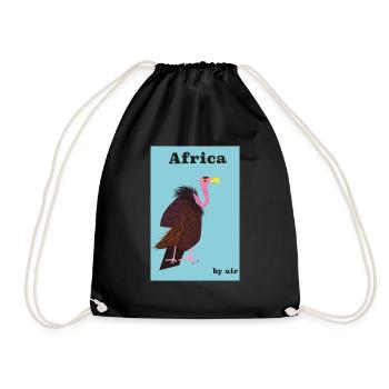Africa By Air travel poster - Drawstring Bag - black - Front