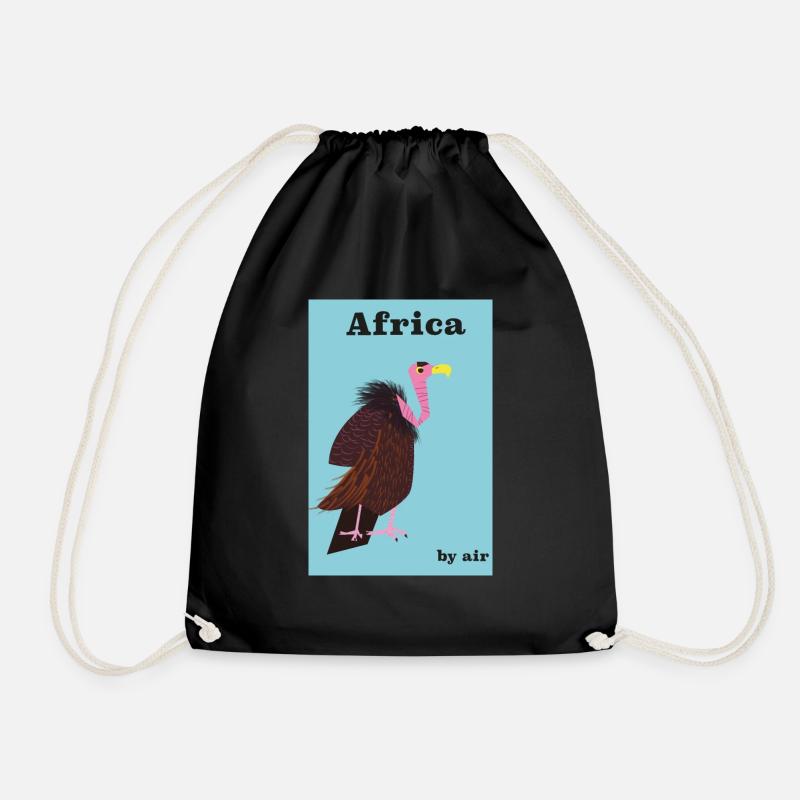 Afrika mit dem Flugzeug Reiseplakat - Turnbeutel - Schwarz