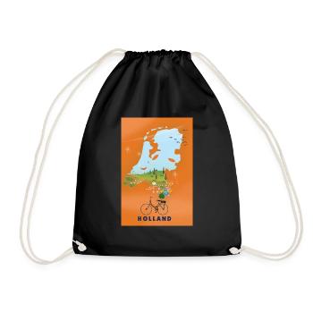 Carte de voyage Hollande - Sac de sport léger - noir - Devant