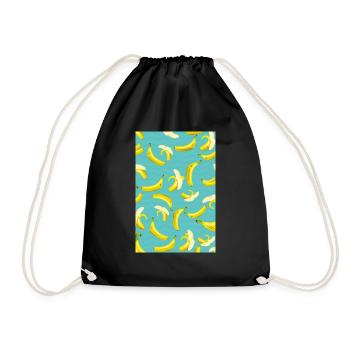 Banana pattern - Drawstring Bag - black - Front