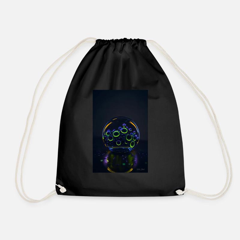 Bubbles in a bubble neon 1 - Drawstring Bag - black