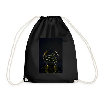 Bubbles in a blister yellow 1 - Drawstring Bag - black - Front