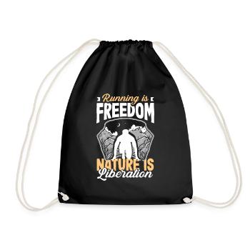 Running is freedom nature is liberation - Turnbeutel - Schwarz - Vorne