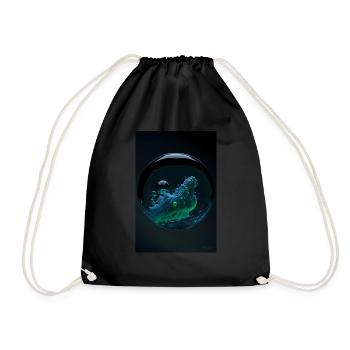 Clouds in a bubble green 2 - Drawstring Bag - black - Front