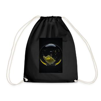 Nuages dans une bulle jaune 3 - Sac de sport léger - noir - Devant