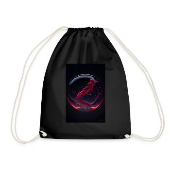 Clouds in a bubble red 2 - Drawstring Bag - black - Front