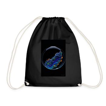 Clouds in a bubble neon 1 - Drawstring Bag - black - Front