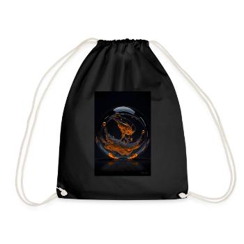 Clouds in a bubble orange 3 - Drawstring Bag - black - Front