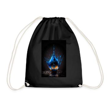 Drops blue 4 - Drawstring Bag - black - Front