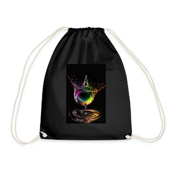 Drops neon 2 - Drawstring Bag - black - Front