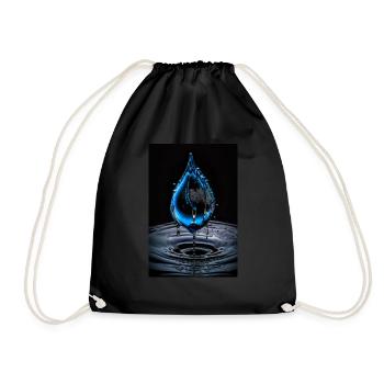 Drops blue 2 - Drawstring Bag - black - Front