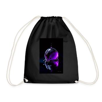 Drops purple 7 - Drawstring Bag - black - Front