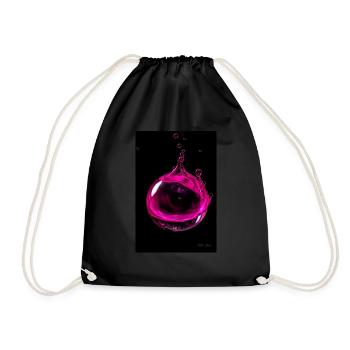 Tropfen magenta 5 - Turnbeutel - Schwarz - Vorne