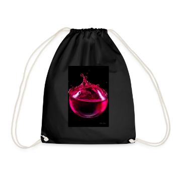 Drops magenta 6 - Drawstring Bag - black - Front