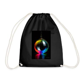 Tropfen regenbogen 5 - Turnbeutel - Schwarz - Vorne