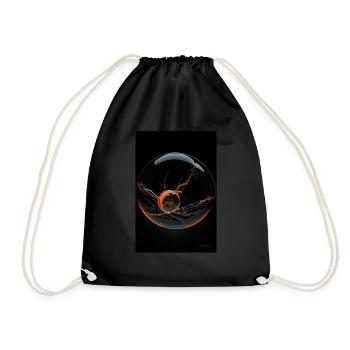 Kaos in einer Blase orange 1 - Turnbeutel - Schwarz - Vorne