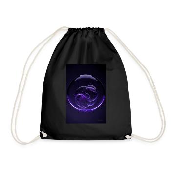 Kaos in a bubble purple 3 - Drawstring Bag - black - Front