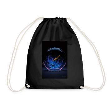 Kaos in einer Blase neon 3 - Turnbeutel - Schwarz - Vorne