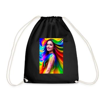 Neon Beauty 7 - Drawstring Bag - black - Front
