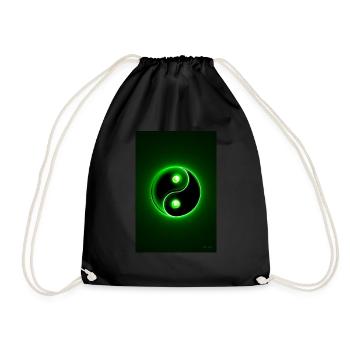 Yin Yang grün 2 - Turnbeutel - Schwarz - Vorne