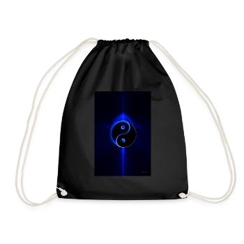 Yin Yang blau 1 - Turnbeutel - Schwarz - Vorne