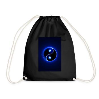 Yin Yang blau 2 - Turnbeutel - Schwarz - Vorne