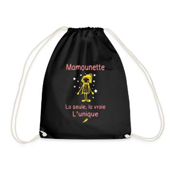 Mamounette la Seule la Vraie l'Unique - Cadeau - Sac de sport léger - noir - Devant