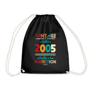 Anniversaire 20 ans - Vintage - Juillet 2005 - Sac de sport léger - noir - Devant