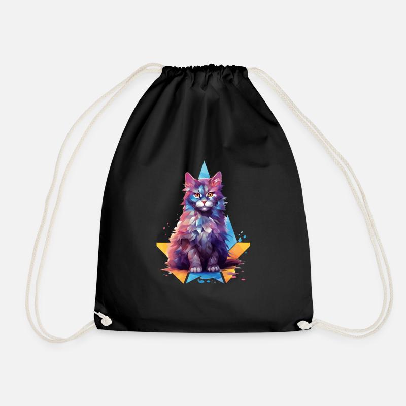Future Cat ARt Design Shirt Lover - Turnbeutel - Schwarz