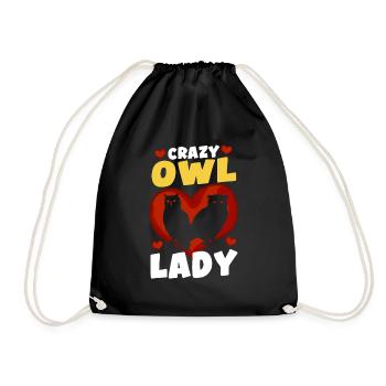 Enthusiast Birds Of Prey Nocturnal Owl Lady Ornith - Drawstring Bag - black - Front
