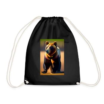 Bear - Drawstring Bag - black - Front