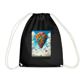 Ballooning - Drawstring Bag - black - Front