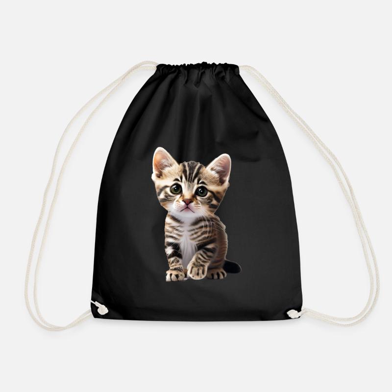 Mignon jeune chat en attente de câlins - Sac de sport léger - noir
