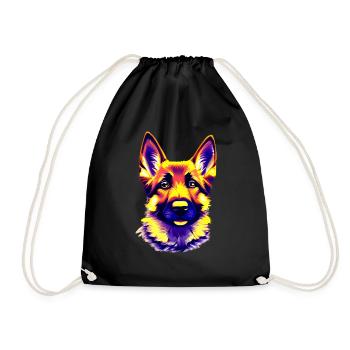 Dog Owner German Shepherd Puppy - Drawstring Bag - black - Front