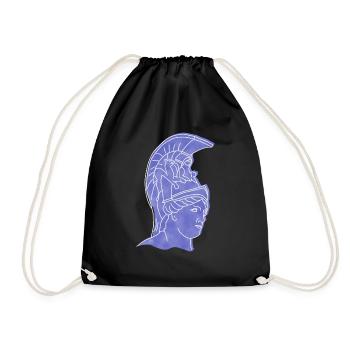 "Athena", boho line art design, series "Greece" - Drawstring Bag - black - Front
