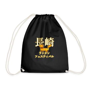 Kirin at the Nagasaki Lantern Festival - Drawstring Bag - black - Front