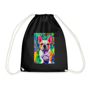 Modern Pop Art Print | colorful | French Bulldog - Drawstring Bag - black - Front