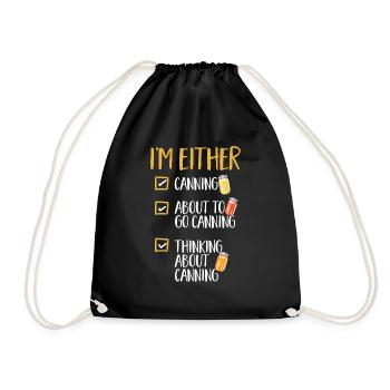 Mise en conserve, mise en conserve, mise en conserve, conservation des aliments - Sac de sport léger - noir - Devant