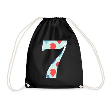 7e anniversaire ballon - Sac de sport léger - noir - Devant